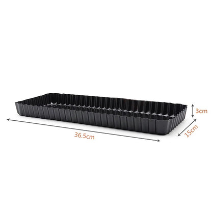 14-Inch Rectangular Fluted Cake Pan with Removable Bottom